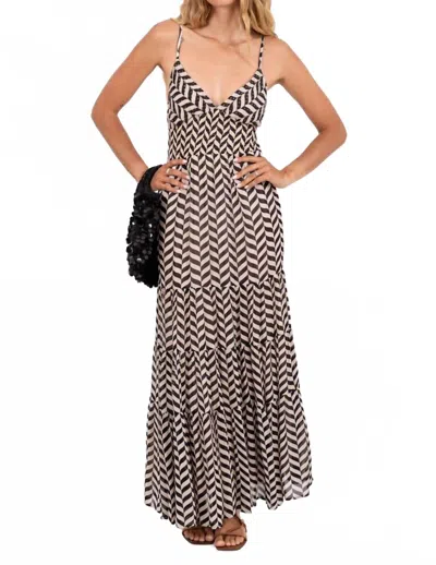 Sundress Ditta Maxi Dress In Black/ White In Multi