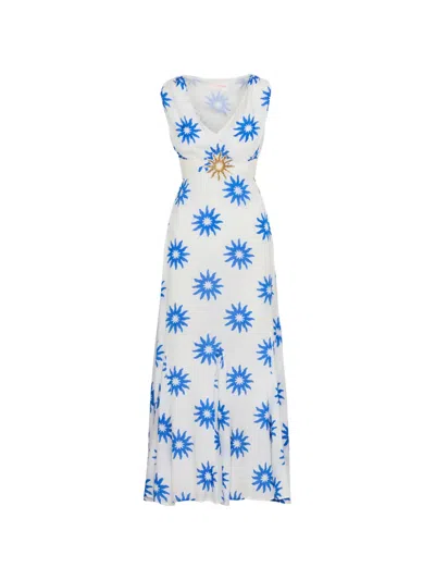 Sundress Edvige Sun-print Sequin-embellished Maxi Dress In Multi