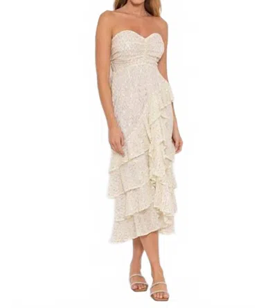Sundress Flavie Dress In White/gold Sequins