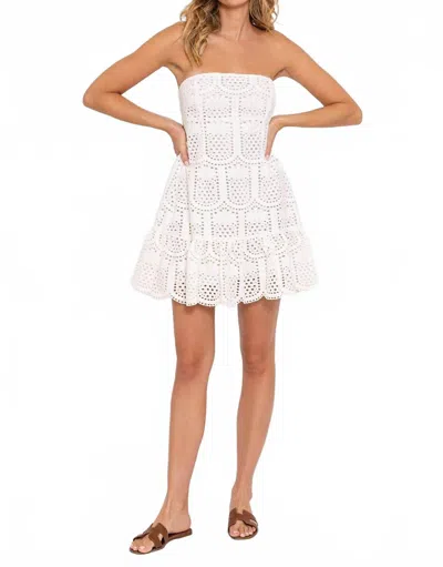 Sundress Ivana Short Dress In Pineapple White Eyelet