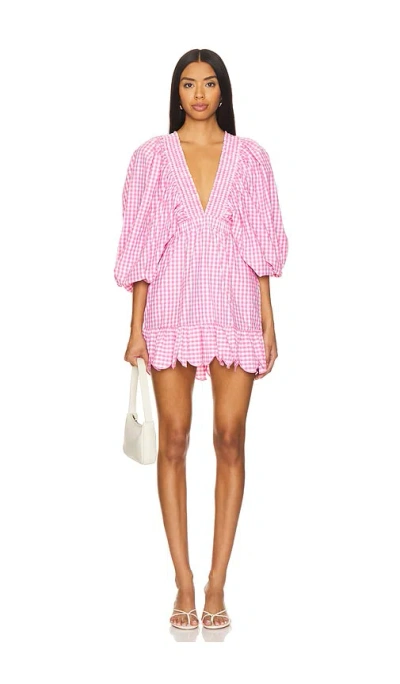 Sundress Marine Dress In Gingham Pink