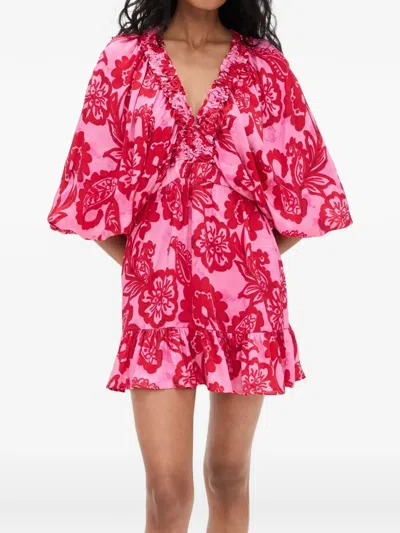 Sundress Marine Ruffled Floral-print Mini Dress In Multi