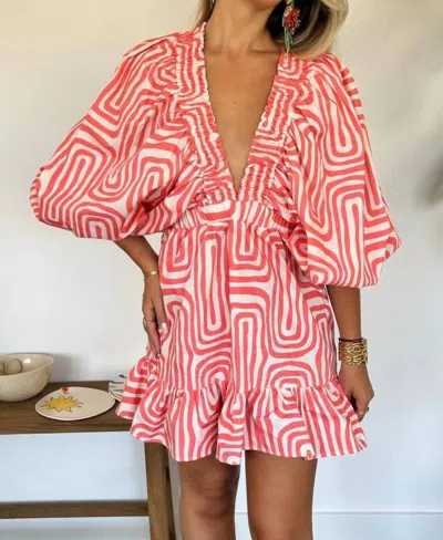 Sundress Marine Short Dress In Seychelles Coral In Red