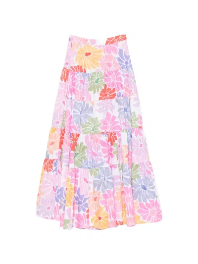 Sundress Odette Floral-print Tiered Maxi Skirts In Multi