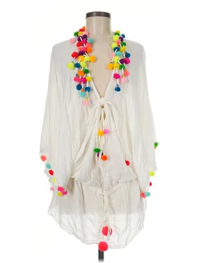 Pre-owned Sundress Swimsuit Cover Up In White