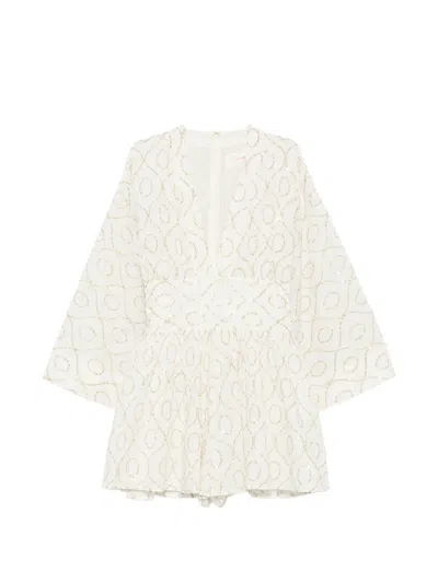 Sundress Thais Sequin-embellishment Mini Dress In Neutral