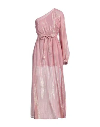 Sundress Woman Maxi Dress Antique Rose Size S Viscose, Metallic Fiber In Pink