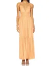 Sundress Yolanda Maxi Dress In Coral In Yellow