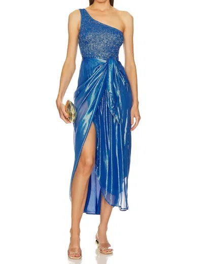 Sundress Zuri One-shoulder Dress In Calvi Ocean In Blue