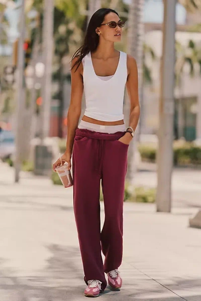 Sundry 100% Cotton Pocket Track Pants In Purple