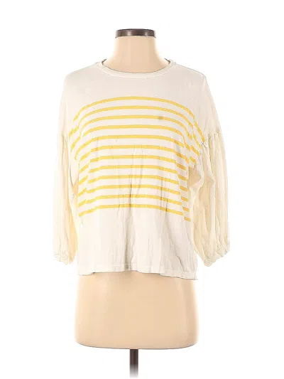 Pre-owned Sundry 3/4 Sleeve Top Yellow Boatneck Tops