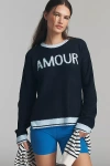 Sundry Amour Intarsia Wool Blend Sweater In Blue