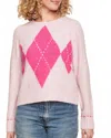 Sundry Ballerina Argyle Pullover Sweater In Pink In Pink