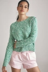 Sundry Baseball-stitch Crew-neck Sweater In Green