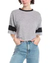 Sundry Boxy Blocked Linen-blend T-shirt