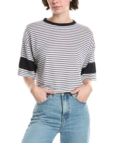 Sundry Boxy Blocked Linen-blend T-shirt