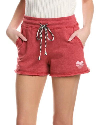 Sundry Cali Heart Lounge Short In Red