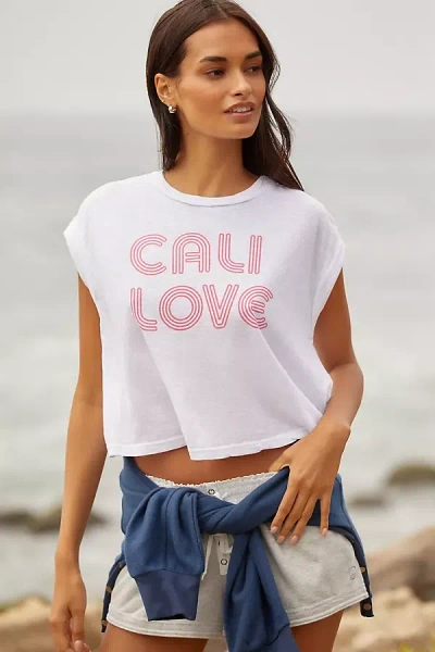 Sundry Cali Love Muscle Tank Top In White