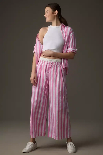 Sundry Candy Striped Wide-leg Pants In Pink