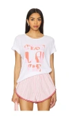 Sundry Cest La Vie Rolled Sleeve Tee In Ivory