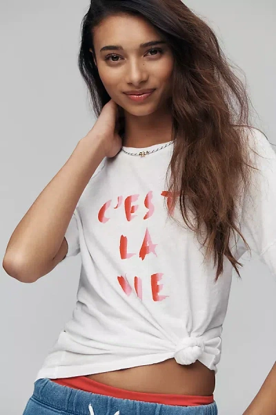 Sundry C'est La Vie Short-sleeve Tee In White