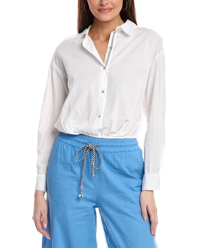 Sundry Cinched Waist Button-down Shirt In White