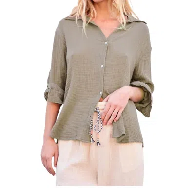 Sundry Classic Shirt In Sage In Multi