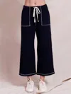 Sundry Contrast Stitch Pant In Deep Navy In Blue