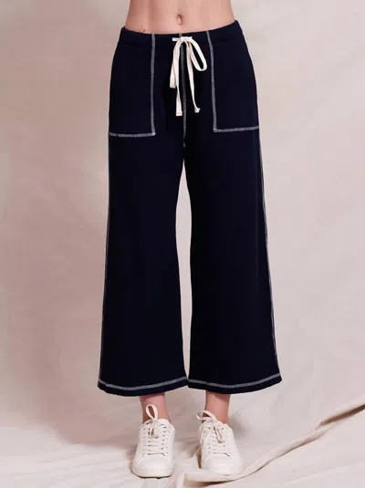 Sundry Contrast Stitch Pant In Deep Navy In Blue