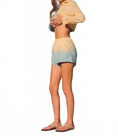Sundry Cotton High Low Shorts In Tangerine Gradient In Multi