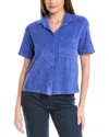 Sundry Crop Button-down Shirt In Blue