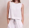 Sundry Cropped Shell Sleeveless Top In Oyster