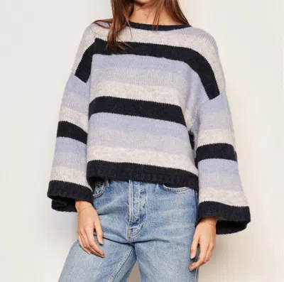 Sundry Cropped Stripe Sweater In Lilac Smoke In Multi