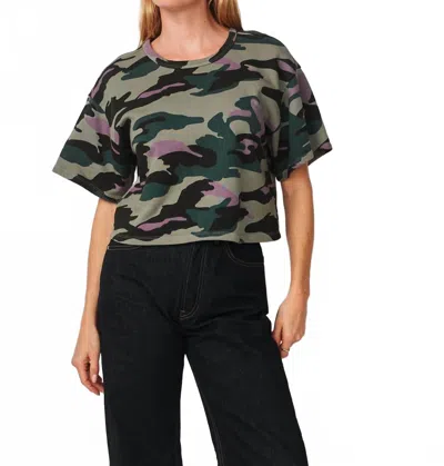 Sundry Cropped Sweatshirt Tee In Signature Green In Multi