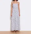 Sundry Ditsy Smocked Maxi Dress In Serenity In White
