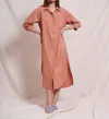 Sundry Easy Shirt Midi Dress In Vintage Rust