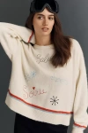 Sundry Embroidered Pullover Sweater In White