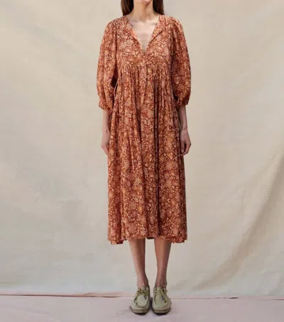 Sundry Floral Midi Dress In Curry In Pink