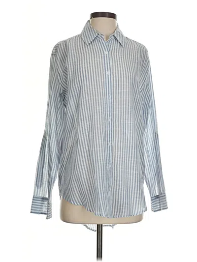 Pre-owned Sundry For Evereve Long Sleeve Blouse In Blue