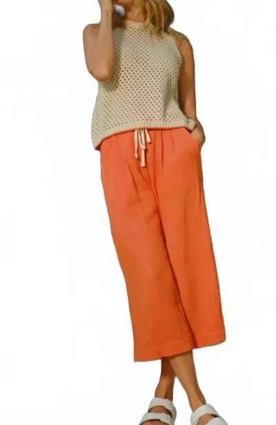 SUNDRY GAUZE CULOTTES IN BLAZE ORANGE
