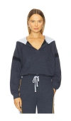 Sundry Half Placket Hoodie In Blue
