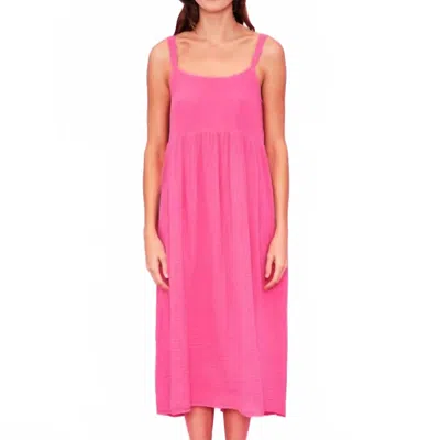 SUNDRY JERSEY FLUTTER DRESS IN AZALEA