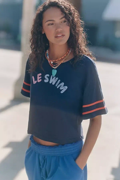 Sundry Le Swim Short-sleeve Graphic Tee In Blue