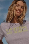 Sundry Le Vibes Short Sleeve Boxy Crew Neck Tee In Lavender Tint In Gray