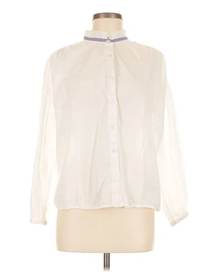 Pre-owned Sundry Long Sleeve Blouse In White