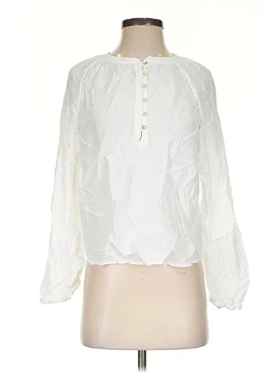 Pre-owned Sundry Long Sleeve Blouse In White