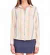 Sundry Long Sleeve Button Down Shirt In Cream In Multi