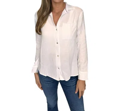 Sundry Long Sleeve Button Down Shirt In White