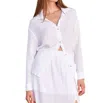 Sundry Long Sleeve Button Down Top In White In White