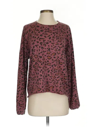 Pre-owned Sundry Long Sleeve T-shirt In Burgundy